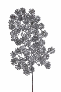gałązka z szyszkami 36cm srebrna  | B-022_38