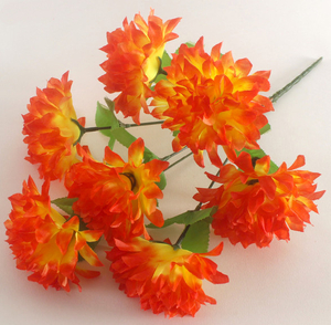 bukiet sztuczny chryzantema 7 kwiatów  mix kolor 6szt KAO-104