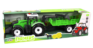 traktor z łyżką i przyczepą światło i dźwięk w kartonie 47x14x11,5 cm CH0012