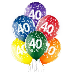 balony 30 cm "40" urodziny  6 szt. | BN06-205