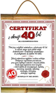 dyplom certyfikat 40 lat Pan | D60