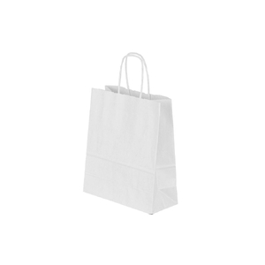 torby papierowe 90g 24x11xH31 białe skręcany uchwyt 25szt. | 15-21