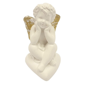 anioł gipsowy  na sercu 13cm | A-40