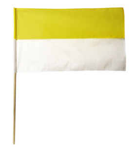 flaga materiał żółto-biała 25szt.  PAPIESKA 8520