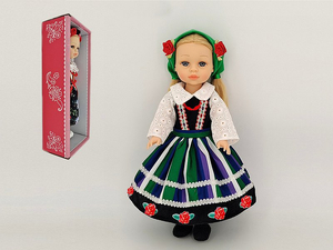 lalka 38cm w stroju ludowym, z polskim głosem, śpiewa i mówi po polsku