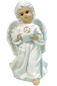anioł 18cm stojący z książką KOMUNIA ŚW