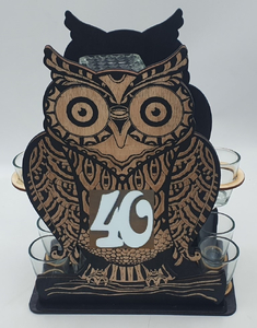 karafka + kieliszki SOWA  40 urodziny