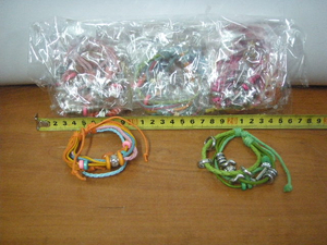 bransoletka 12szt sznurek + rzemyk kolor 9707