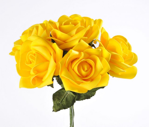 róża piankowa żółta 25cm 6szt. | LW29470_0 5