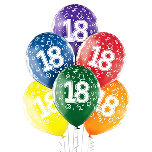 balony 30 cm "18" urodziny  6 szt.   |  BN06-405