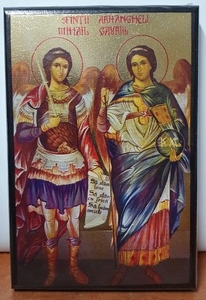 obraz ikona 10 x 15 cm  Św. Michał I Św. Gabriel