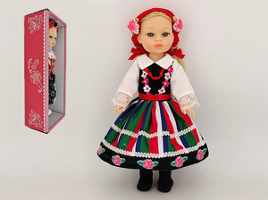 lalka 38cm w stroju ludowym, z polskim głosem, śpiewa i mówi po polsku