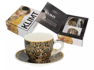 filiżanka espresso 80ml ze spodkiem - G. Klimt, Drzewo życia (CARMANI)