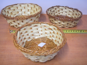 koszyk 3 szt bambusowy okrągły  KOSZB-1403