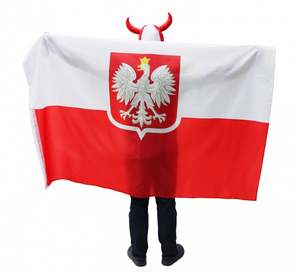 flaga kibica Polska z godłem 120x180cm