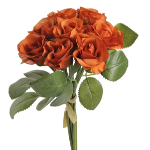 róża w pęczku 24cm  8 kwiatów POMARAŃCZ 81CAND13867A