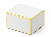pudełeczka w kolorze białym ze złotymi metalizowanymi brzegami, wymiary po złożeniu ok. 6 x 3,5 x 5,5 cm. 10 szt.)