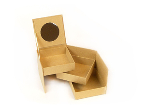 papierowe pudełko z lusterkiem do dekupażu 10x10x9,5 cm 