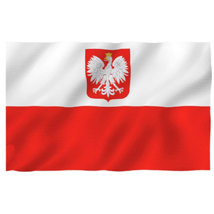 flaga biało-czerwona z godłem Polska 112x70cm 