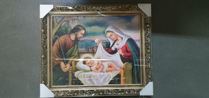 obraz w złotej ramie 40x50cm Święta Rodzina