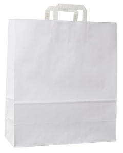 torba papierowa 25szt. płaska  rączka biała 54x14x44cm 