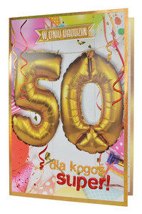 karnet z zestawem balonów na 50 Urodziny   |  QBL-006