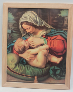 obraz 20 x 25 cm Matka Boska Karmiąca
