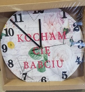 zegar ścienny  30cm  KOCHAM CIĘ BABCIU