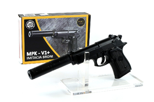 Pistolet na kulki metalowy + tłumik  MPK-V1+
