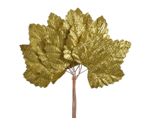 sztuczna roślina liście świecące złote  12SZT . | ST21951