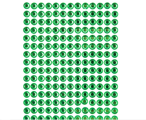 cyrkonie na blistrze 352szt.  zielone | DC-2008