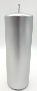 świeca walec metalizowana srebrna 70/200mm | L2 W70200MET