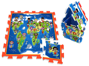 puzzle piankowe MATA Dzieci Mapa Świata  ZA3149