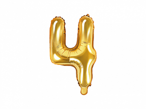 balon foliowy 35cm cyfra ''4'' złoto | FB10M-4-019