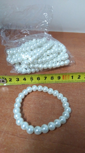 bransoletka 12szt  perła biała 