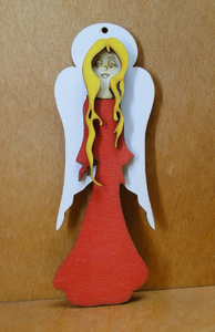 anioł zawieszka 3D kolor  | P423