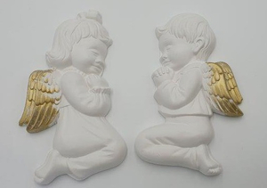 anioł gipsowy płaski  chłopiec / dziewczynka 19 x 11 cm      A-45