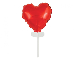 balon foliowy 8cm serce na patyczku czerwone | BS-4CRW 