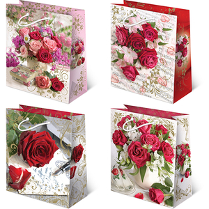 torebki ozdobne 10szt.  XL set 120 Róża Romantyczna 30 x 36,5 x 13 cm
