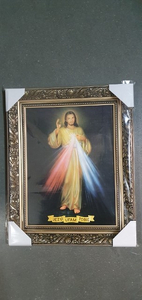 obraz w złotej ramie 30x40cm Jezus Miłosierny - JEZU UFAM TOBIE