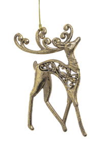 zawieszka świąteczna - jeleń renifer złoty 12cm | 9CAN9357_GLD 