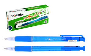 długopis plastikowy z gumowym uchwytem 0,7 mm niebieski  12szt. | FO-08.30