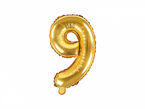 balon foliowy 35cm cyfra ''9'' złoto | FB10M-9-019