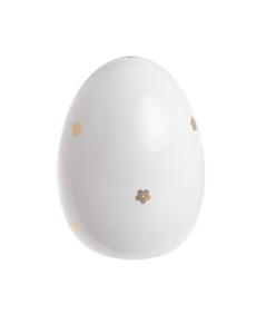 Jajko ceramiczne białe w złote kwiatki  8,5cm   8szt.    50CAN20053-4A