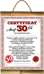 dyplom certyfikat 30 lat Pan | D50