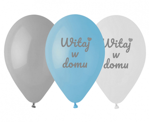 balony Premium Witaj w domu niebieskie 12" 6szt. |  GS110/WDN 