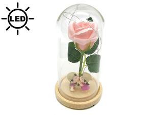 dekoracja led wieczna róża z parą 9 x 18 cm