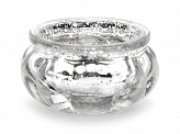 szklany 4szt  świecznik w kolorze srebrnym lustrzanym ok. 6 cmx3 cm.   SS3-018M