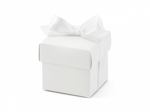 pudełeczko 5,2x5,2x5,2 cm białe z kokardką 10szt. | PUDP6