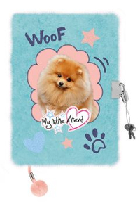 pamiętnik z kłódką włochacz A5 96k My Little Friend Fluffy dog